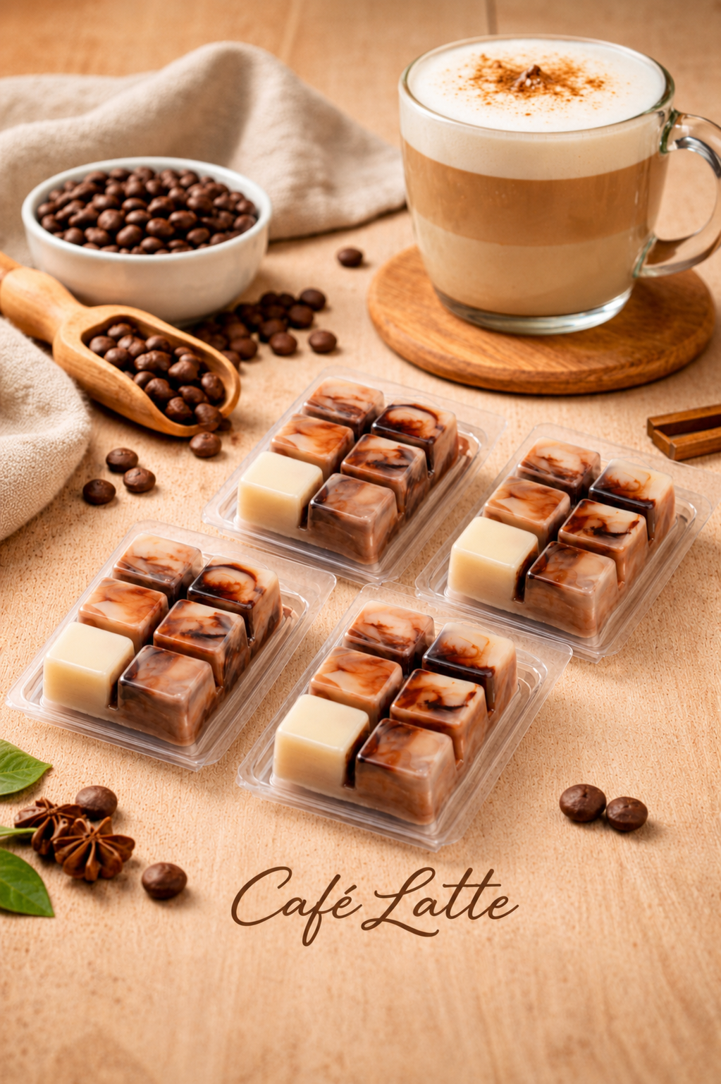 🕯️ Pack 4 Tabletas de Waxmelt Caffè Latte
