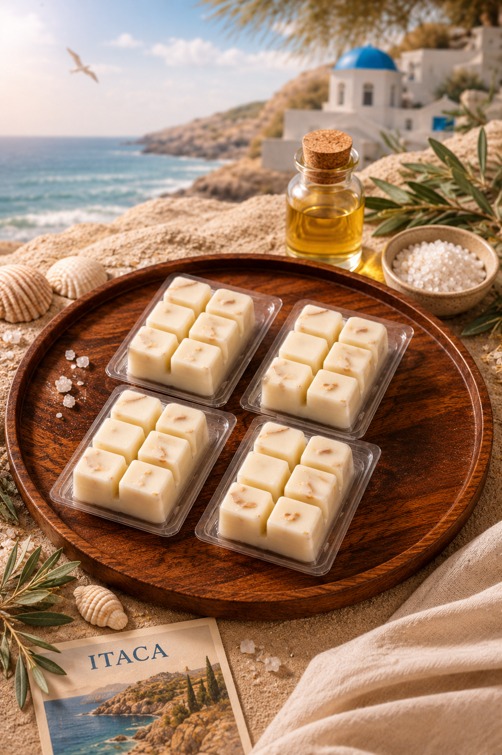 Pack 4 Wax Melts Ítaca – Aroma Mediterráneo Relajante | Cera de Soja Vegetal | Atuvela