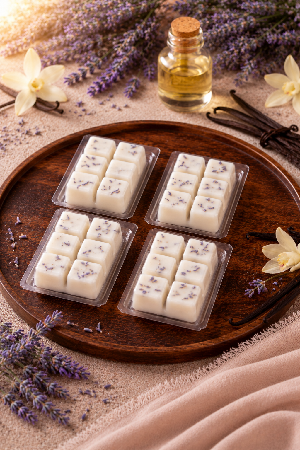Pack 4 Wax Melts Lavanda & Vainilla | Aroma Relajante y Acogedor | Atuvela