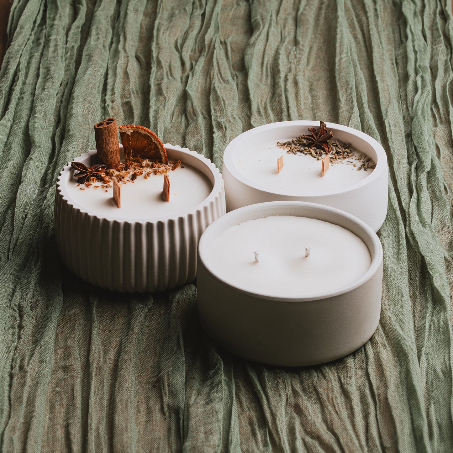 Pack 3 Velas Aromáticas Artesanales | Canela & Naranja · Lavanda & Vainilla · Euforia | Atuvela