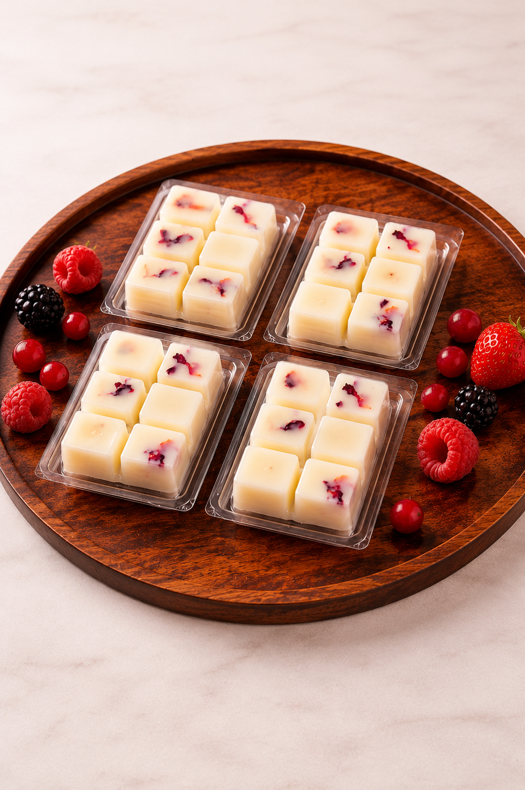 Pack 4 Wax Melts Delicia – Frutos Rojos Dulce | Cera de Soja Vegetal | Atuvela