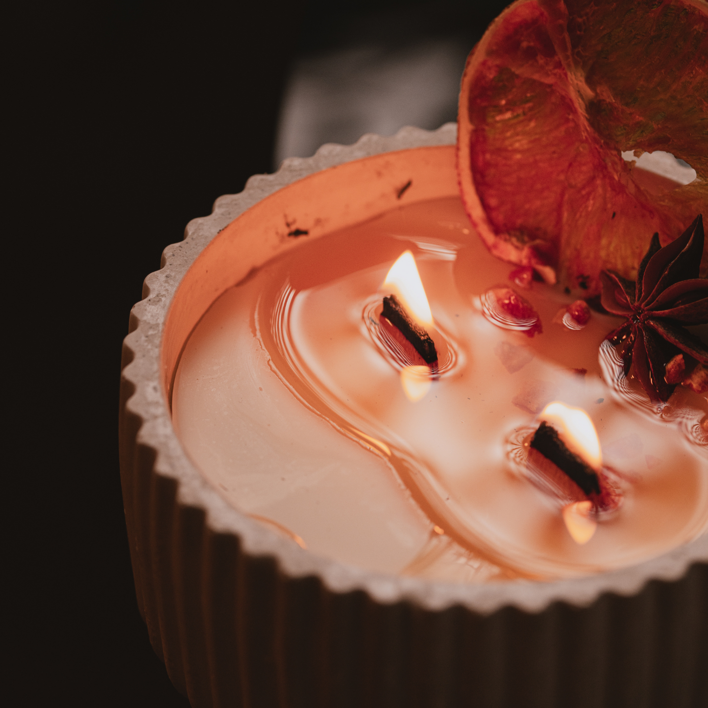 Vela  Canela y Naranja