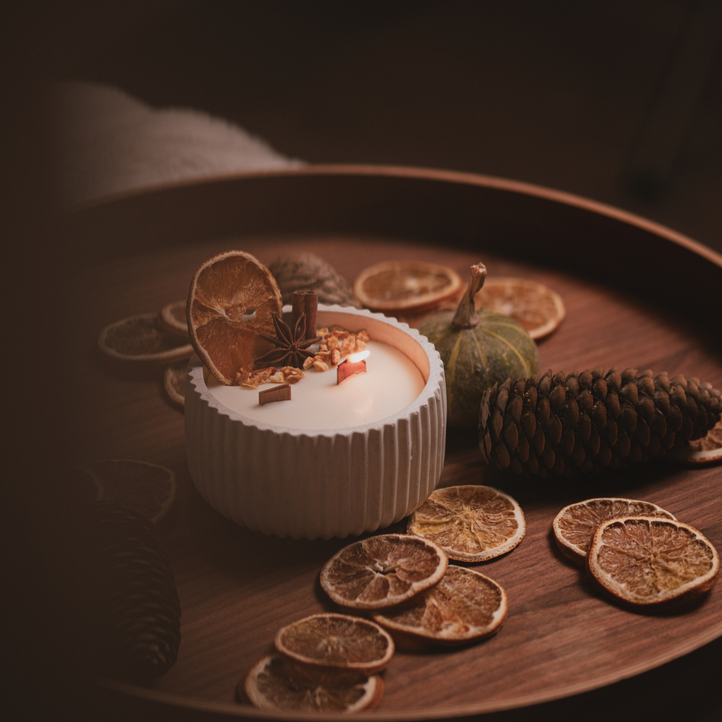 Vela  Canela y Naranja