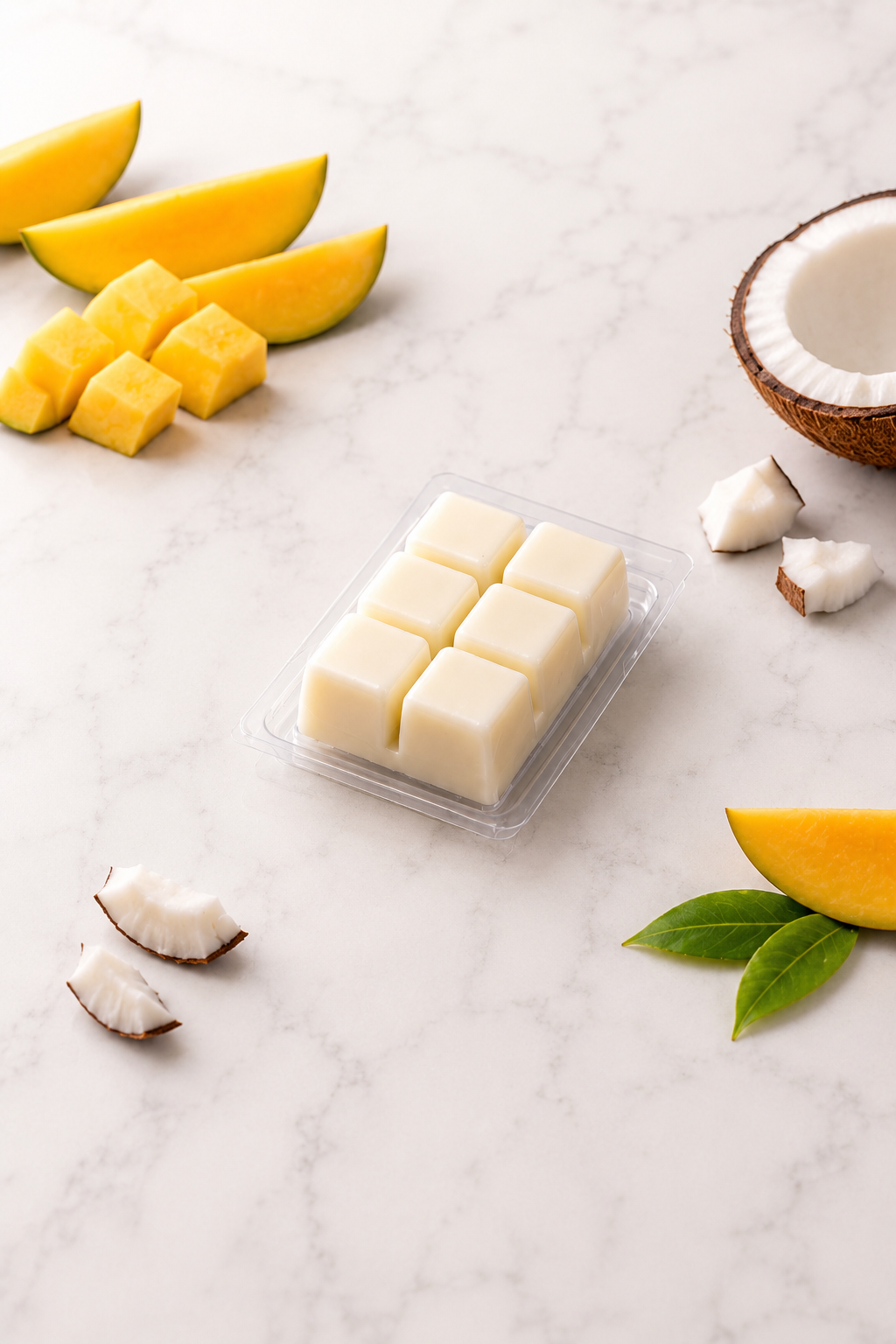 🕯️ Tableta Wax Melt Mango & Coco –1 tableta contiene 6 Unidades de Cera de Soja