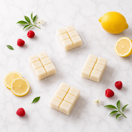 Pack 4 Wax Melts Limón & Frambuesa | Aroma Cítrico y Frutal | Atuvela