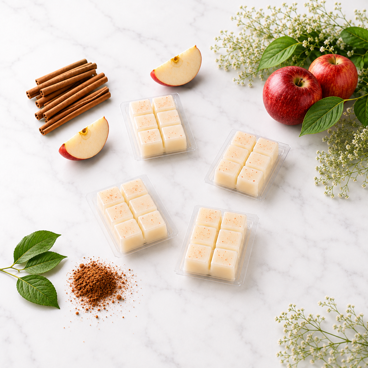 Pack 4 Wax Melts Canela & Manzana | Aroma Cálido y Frutal