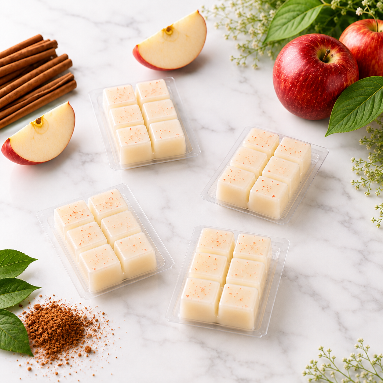 Pack 4 Wax Melts Canela & Manzana | Aroma Cálido y Frutal