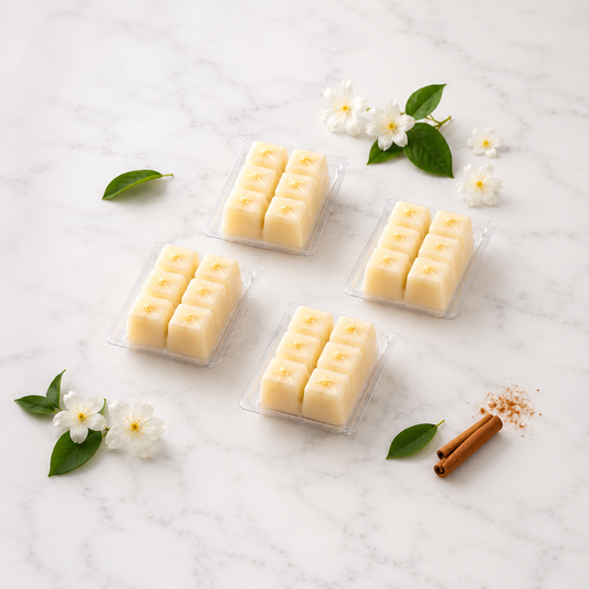 Pack 4 Wax Melt Jazmín – Aroma Floral Relajante | Cera de Soja Vegetal | Atuvela