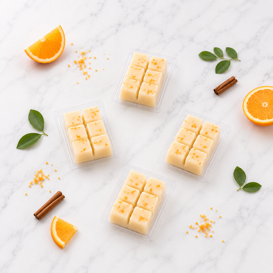 Pack 4 Wax Melts Canela & Naranja | Aroma Cítrico y Especiado | Atuvela