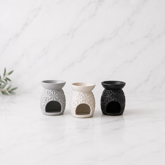 🕯️ Quemador Cerámico Rombos – Aromas, calma y estilo elegante