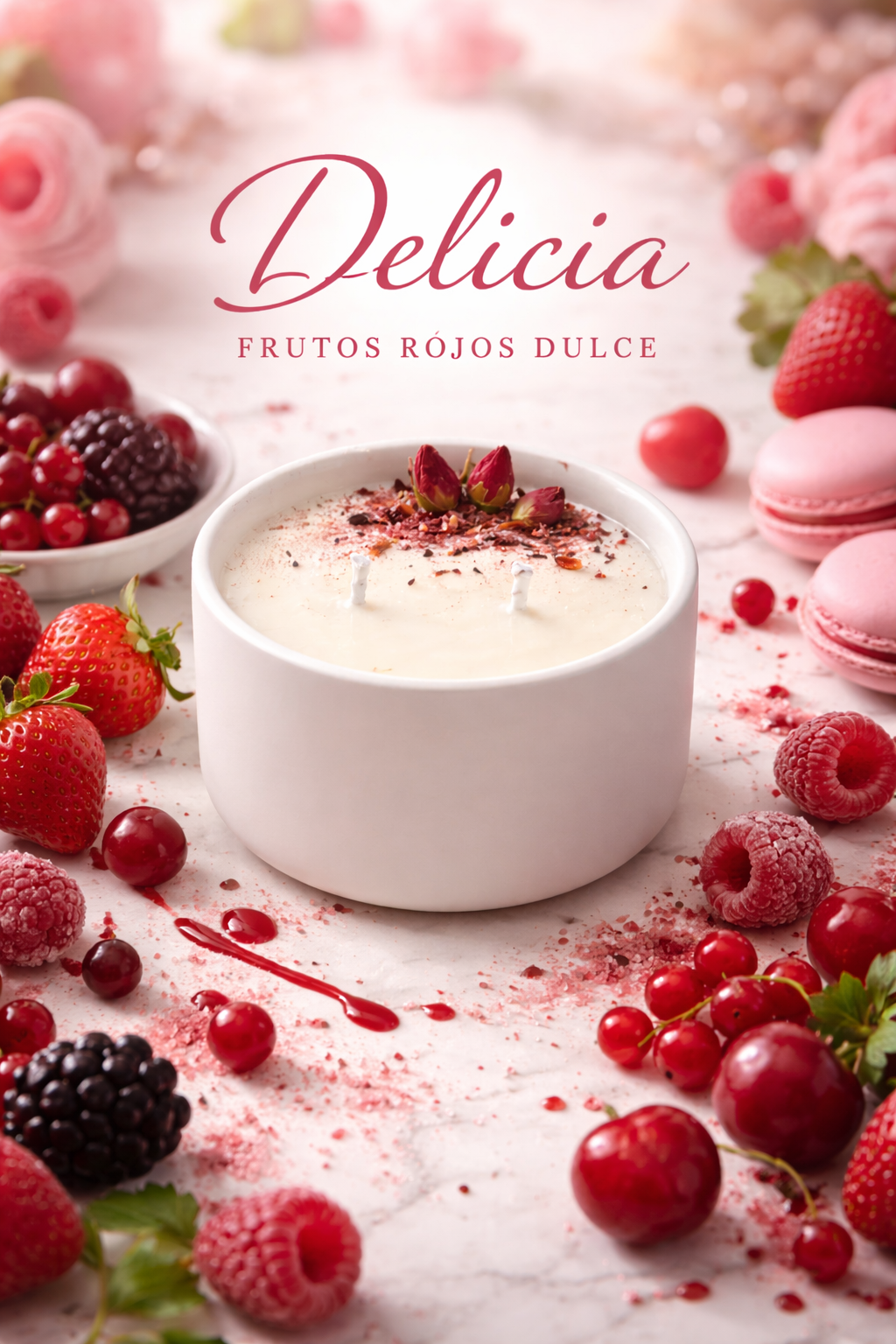 Delicia –  Vela Aromática Frutos Rojos Dulce