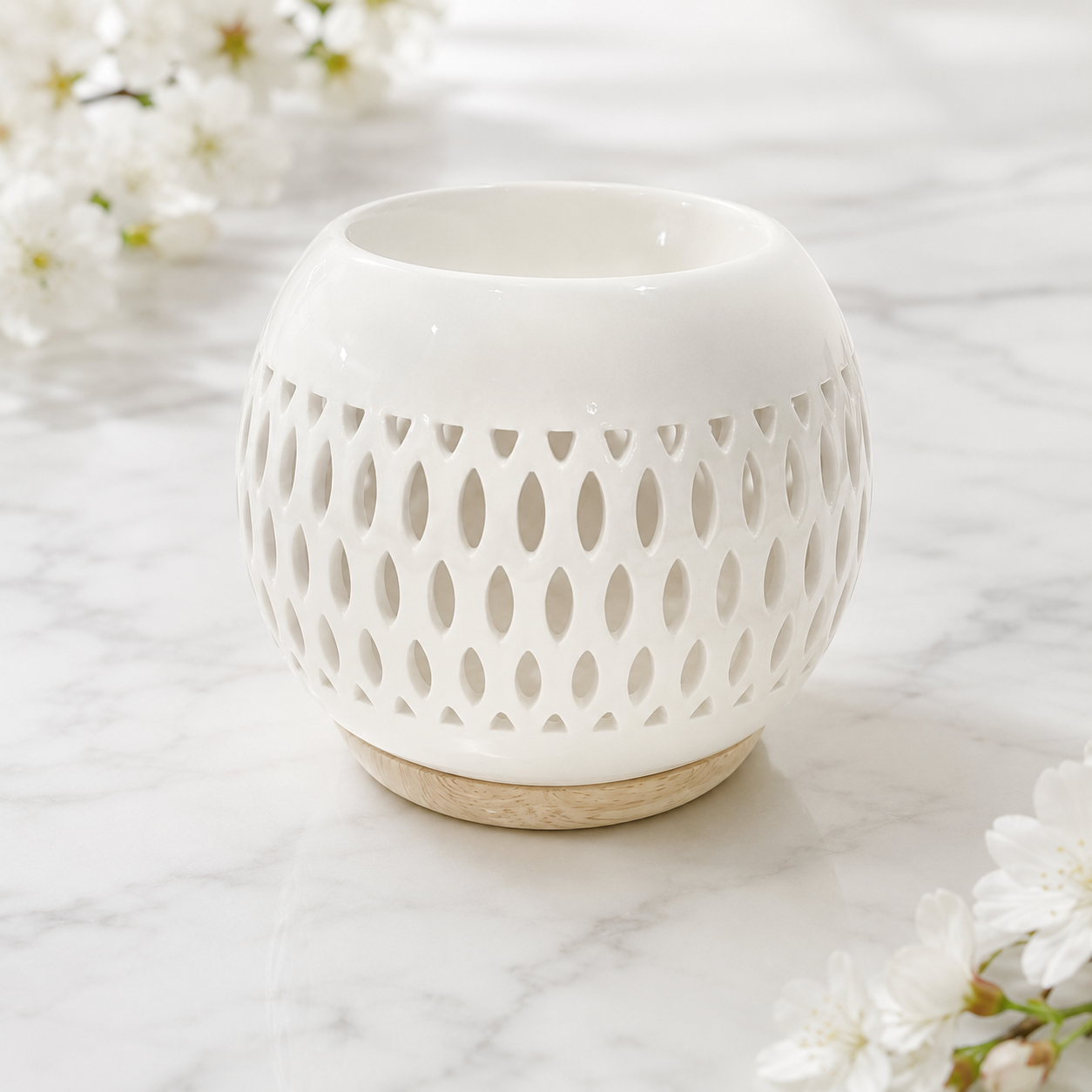 Quemador de Wax Melts, Cera Aromática de Cerámica Blanca