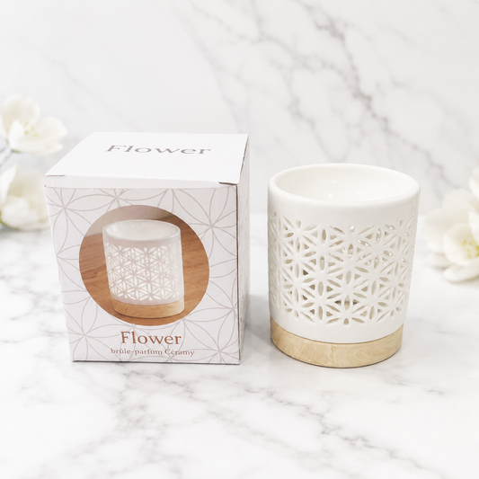 ✨ Quemador Artesanal para Waxmelts - Diseño Elegante Floral✨