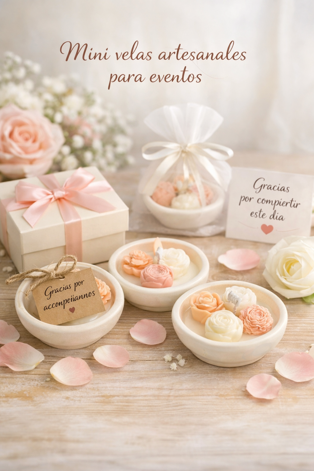 Velas Artesanales con Flores – para tu Evento Especial