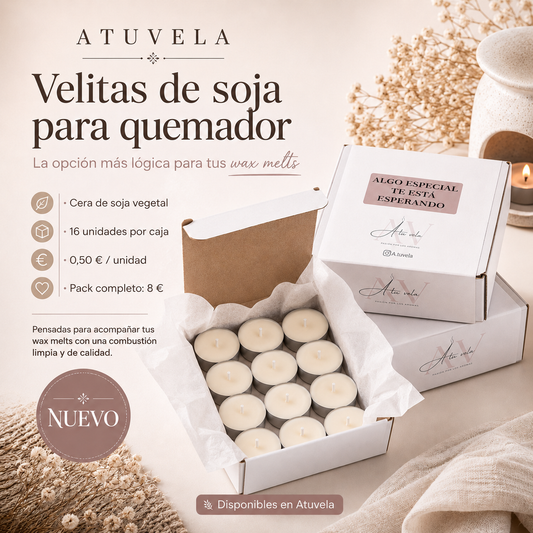 Velitas de soja para quemador – Pack de 16 unidades | Atuvela