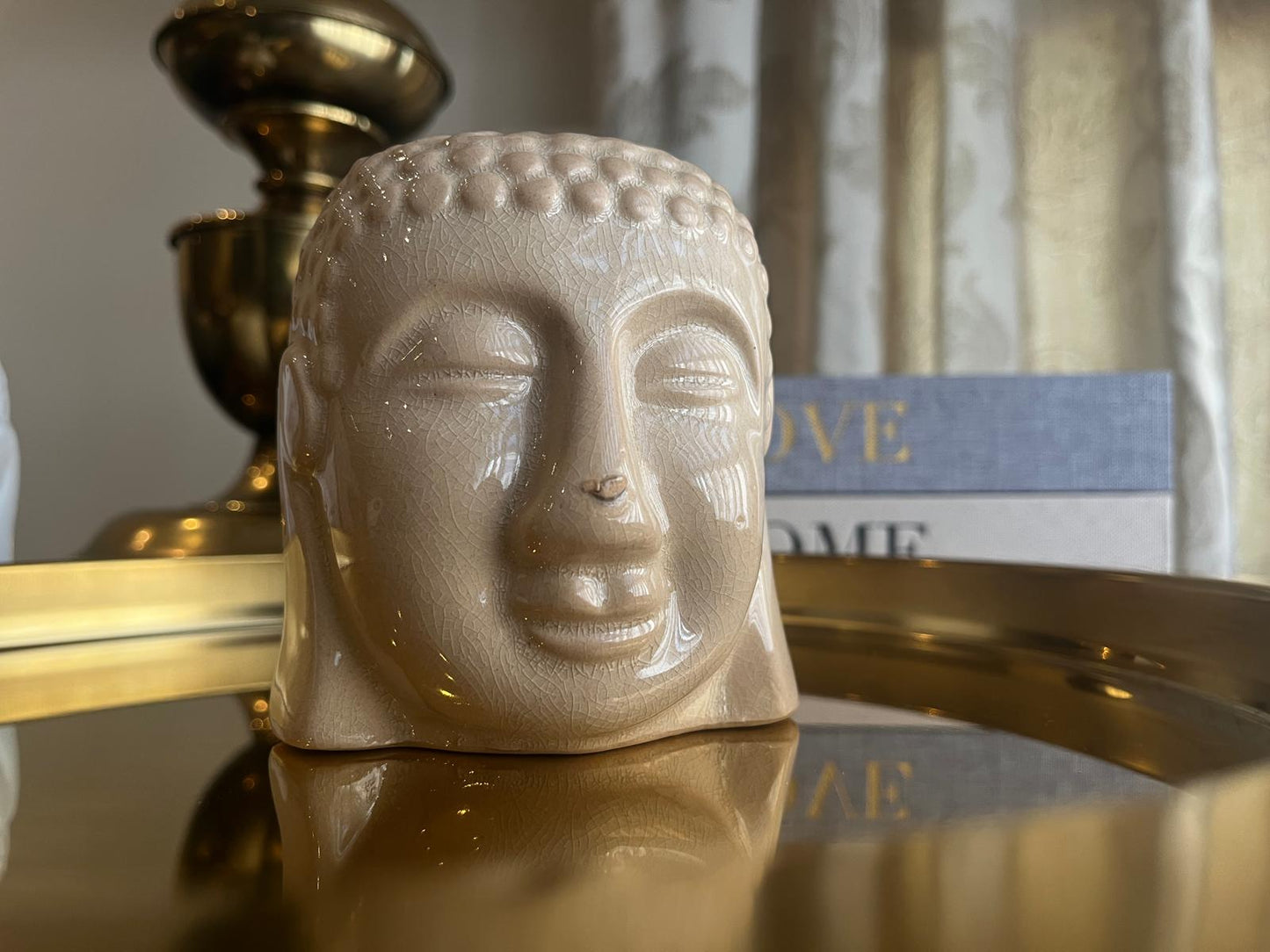 🕯️ Quemador Cerámico Cabeza de Buda – Aromas, calma y estilo zen
