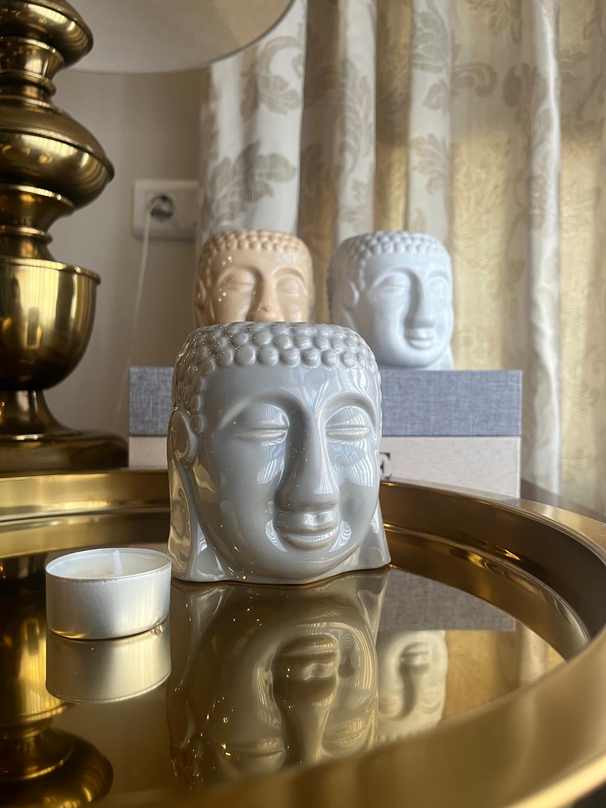 🕯️ Quemador Cerámico Cabeza de Buda – Aromas, calma y estilo zen