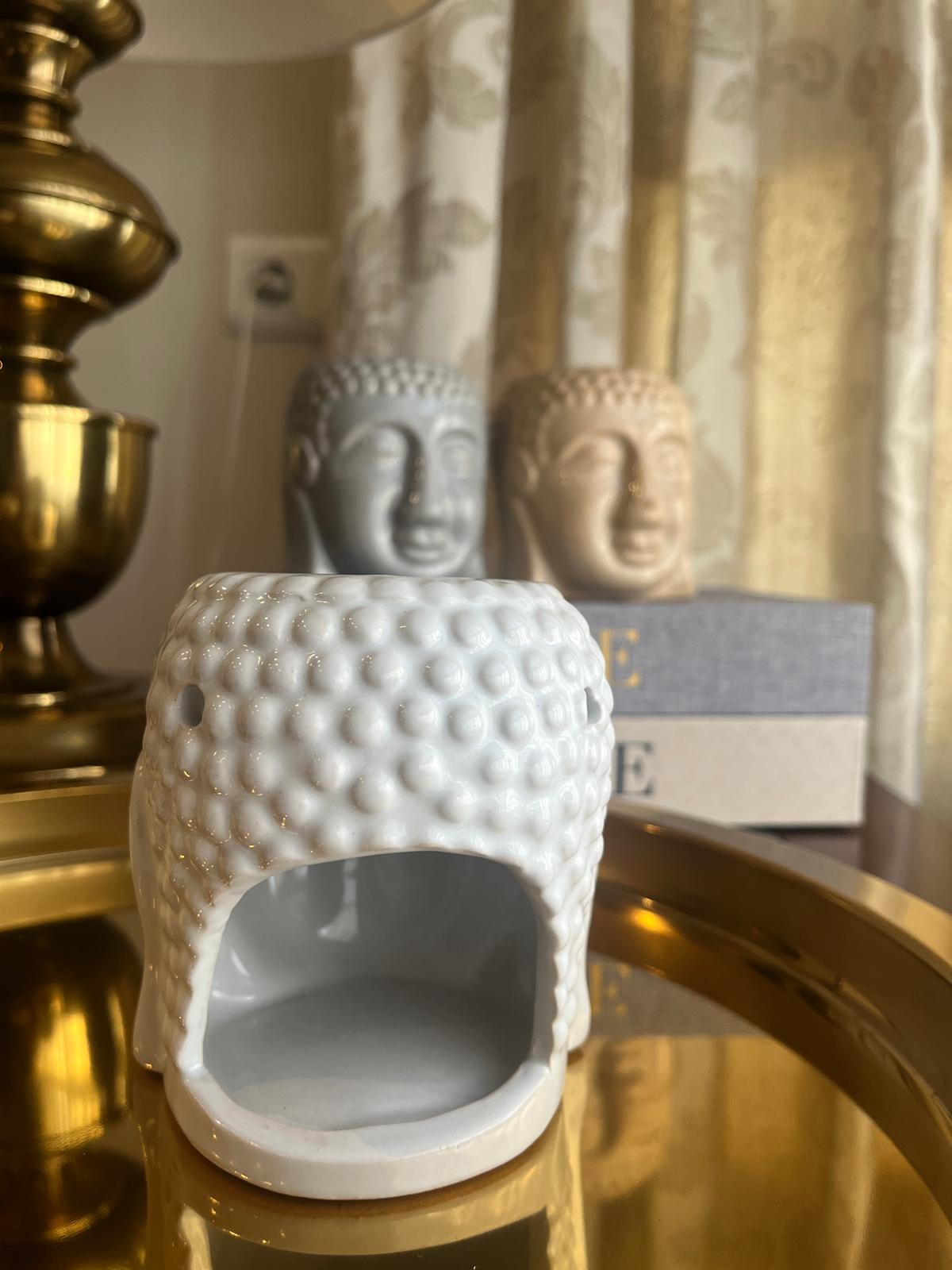 🕯️ Quemador Cerámico Cabeza de Buda – Aromas, calma y estilo zen