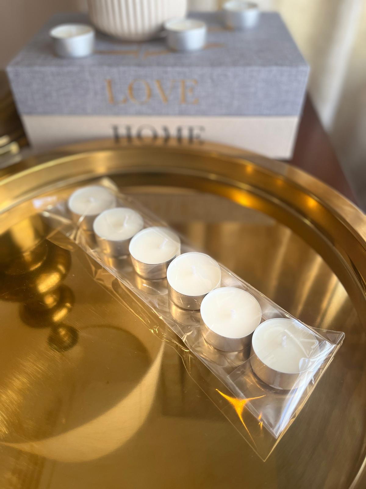 🕯️ Velas de Té Artesanales Atuvela – Cera de Soja Natural (6 unidades)