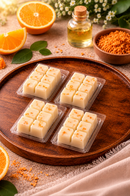 Pack 4 Wax Melts Canela & Naranja | Aroma Cítrico y Especiado | Atuvela