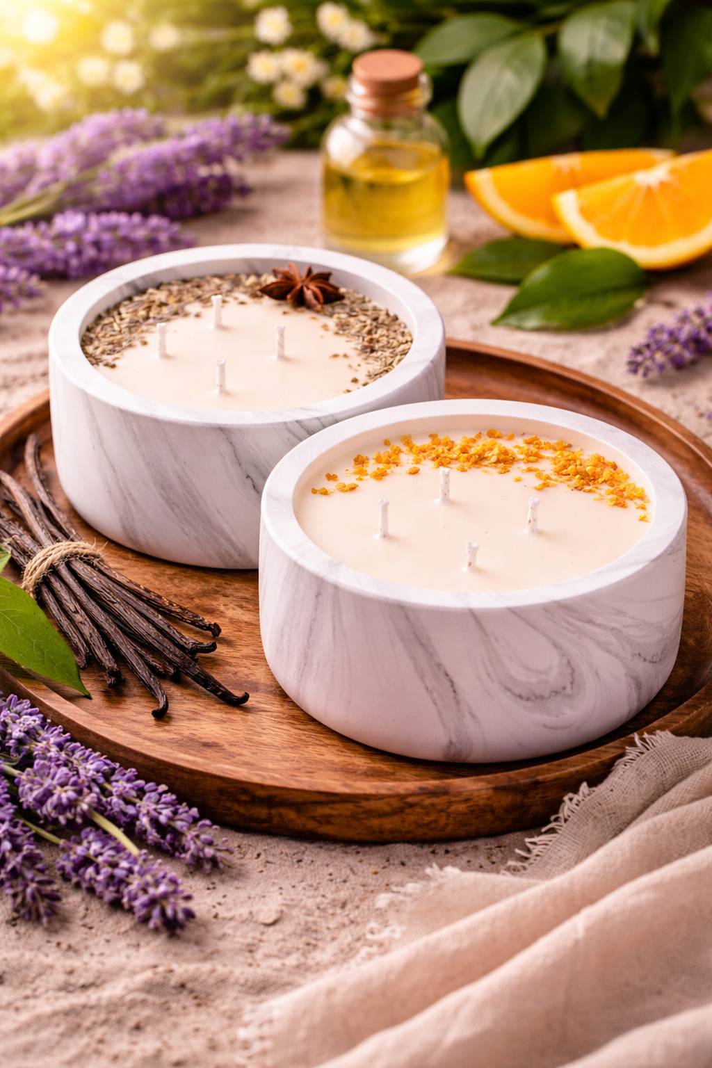 Pack 2 Velones · Canela Naranja + Lavanda Vainilla