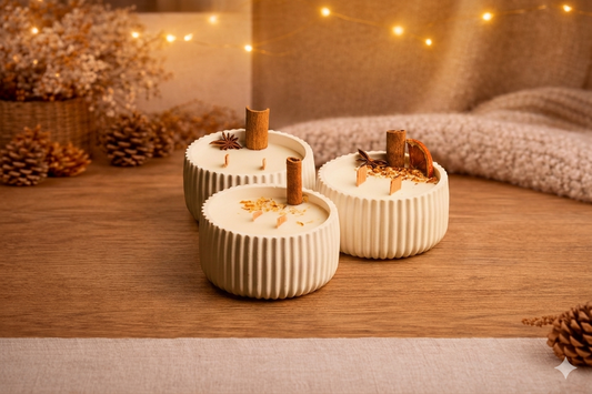Pack 3 Velas Canela | Canela & Manzana · Canela & Naranja · Canela & Jazmín | Mecha de Madera | Atuvela