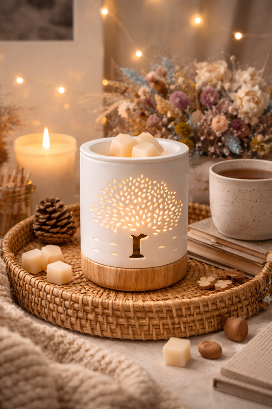 ✨ Quemador Artesanal para Waxmelts - Diseño Elegante Arbol de la vida✨