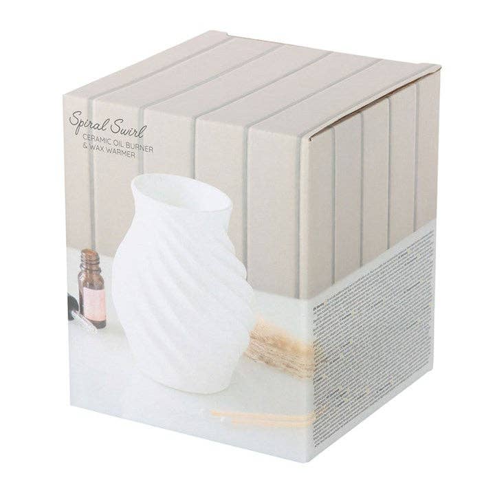 Quemador de aromas Espiral · Cerámica blanca