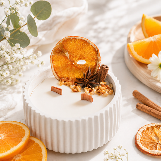 Vela  Canela y Naranja