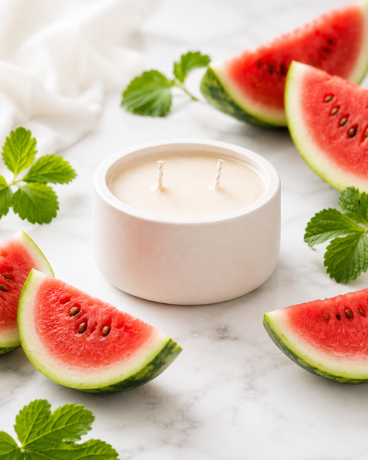 🕯️ Vela Aromática Sandía – Verano en un Bocado