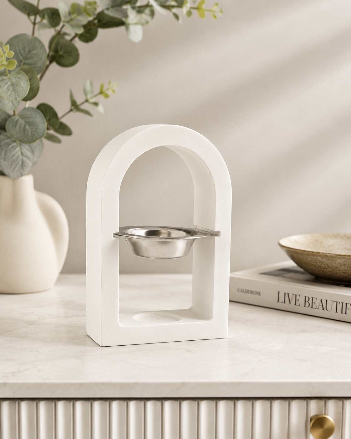 Pack Experiencia Cítrica con Quemador Árco Elegante, Artesanal Atuvela