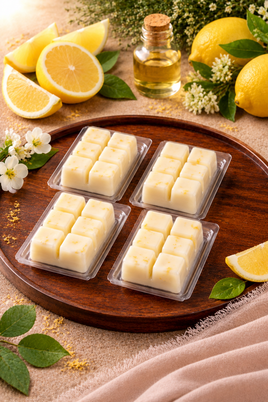 Pack 4 Wax Melts Limón & Frambuesa | Aroma Cítrico y Frutal | Atuvela