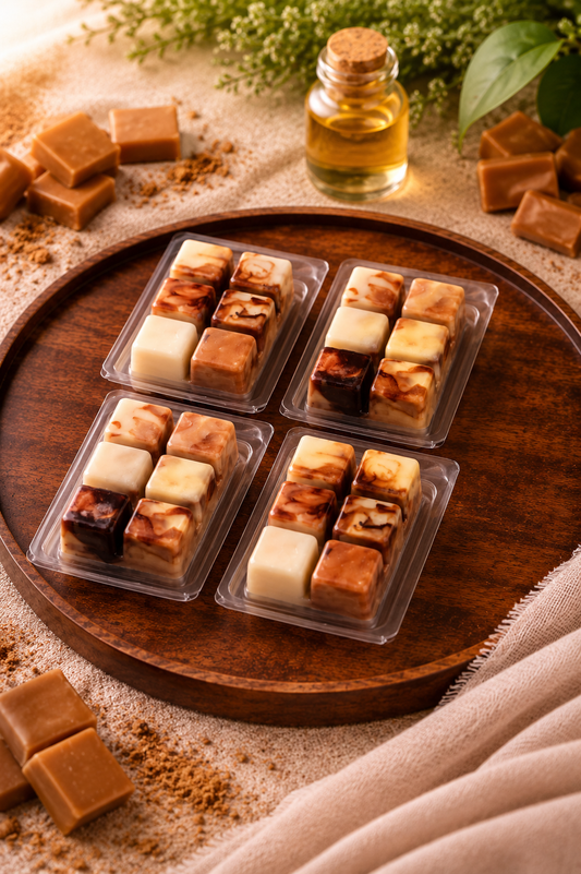 Pack 4 Wax Melt Caramelo Toffee – Aroma Dulce y Acogedor | Cera de Soja Vegetal | Atuvela