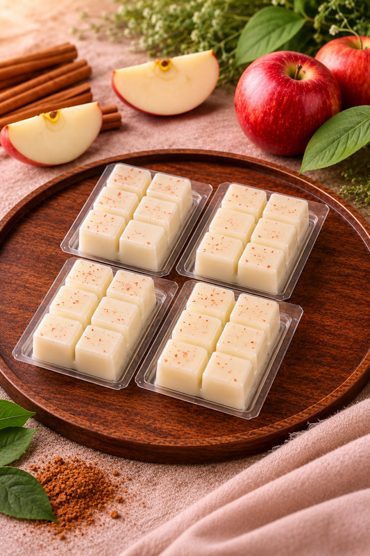 Pack 4 Wax Melt Canela & Manzana – Aroma Cálido y Frutal | Cera de Soja Vegetal | Atuvela