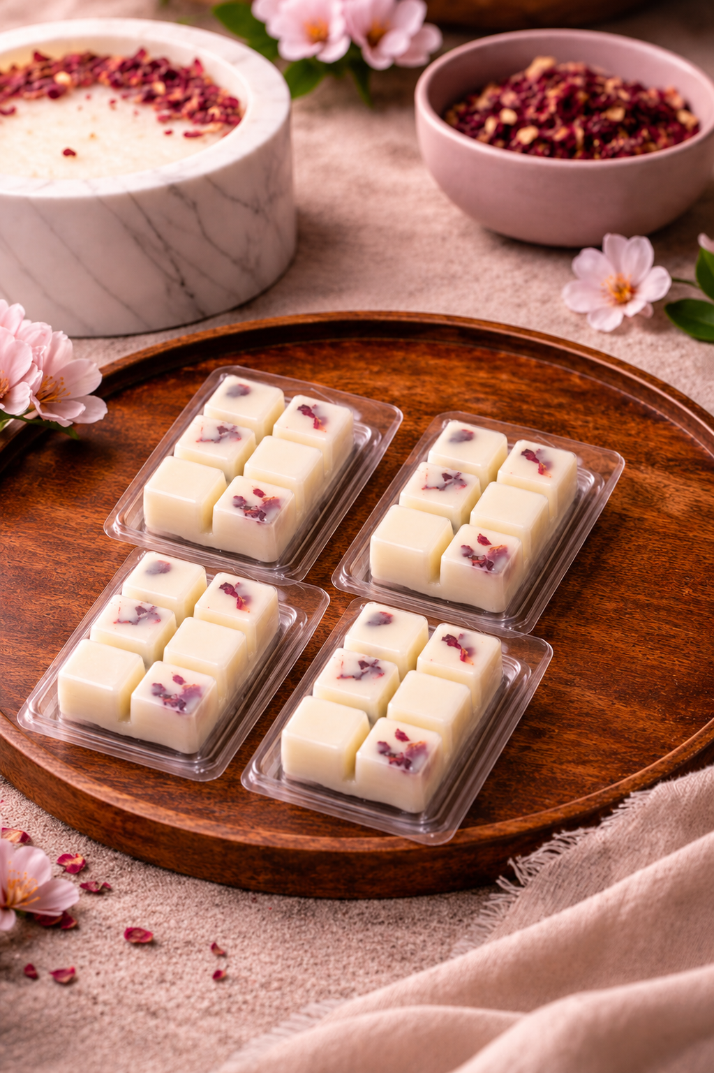 Pack 4 Wax Melts Mango & Cerezo | Aroma Floral y Tropical | Atuvela
