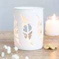 Quemador de aromas Plumas · Blanco calado