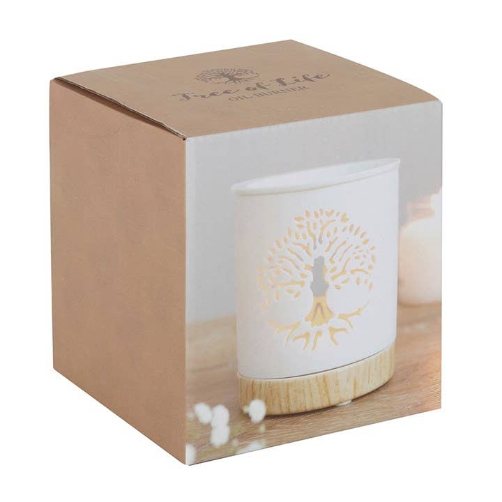 Quemador de aromas Árbol de la Vida · Blanco calado